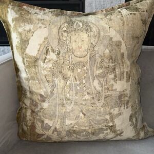 Pine Cone Hill Linen Pillow (COVER ONLY) 22x22 Buddha Zen Global Boho Meditative